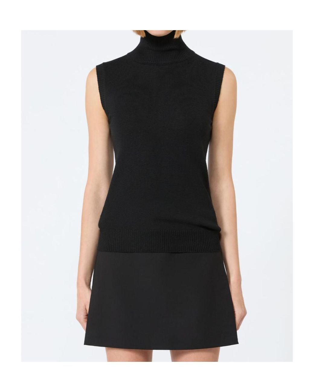 Sportmax Black Eschimo Turtleneck Sleevesless Jumper