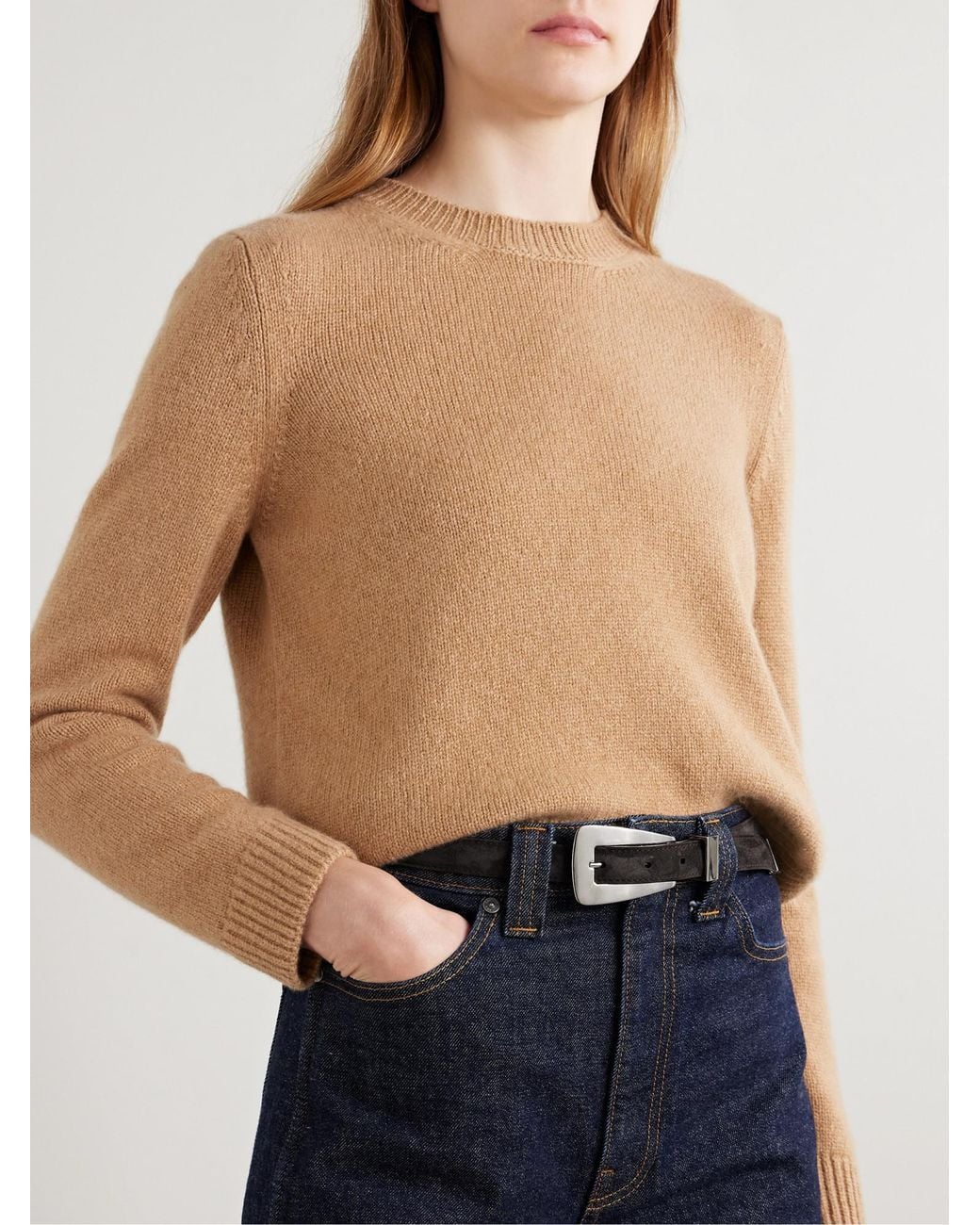 Khaite White Suede Belt
