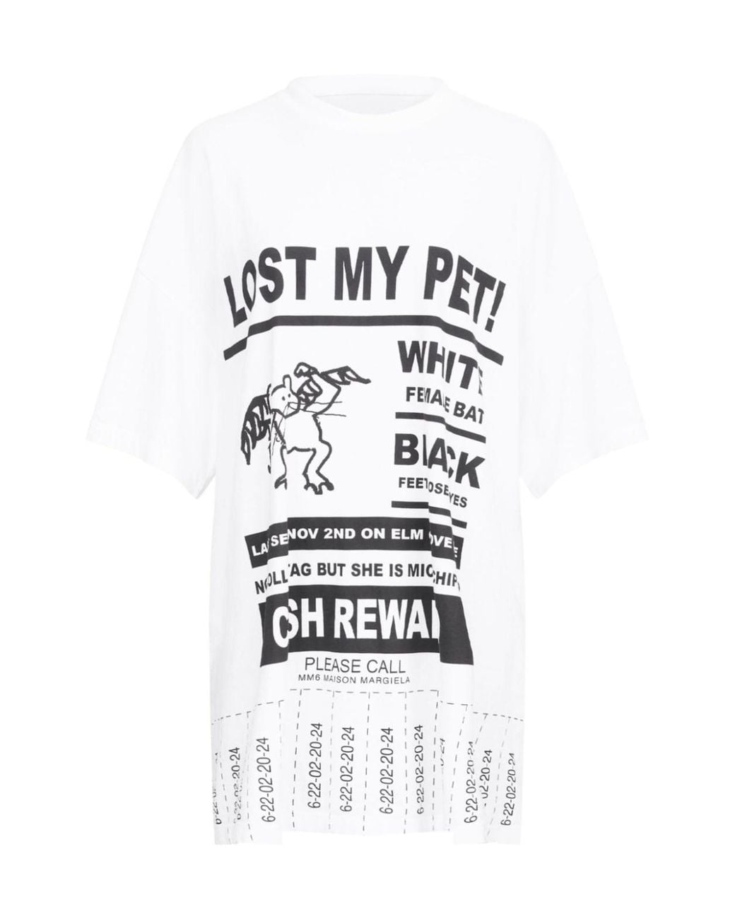 MM6 by Maison Margiela White Mm6 Masion Margiela Lost Pet Oversized T-Shirt