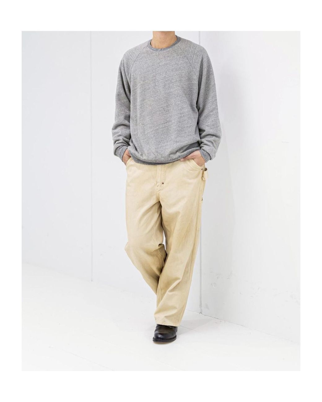 A.PRESSE Gray Retro Lightweight Reversible Sweatshirt for men
