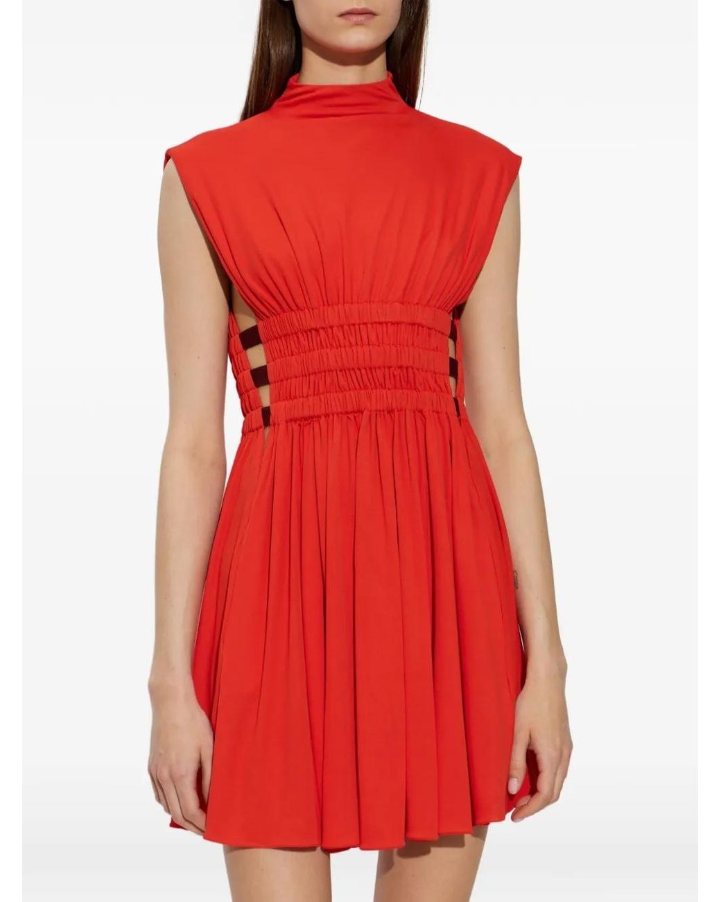 Alaïa Red Alaïa Mini Deesse Dress