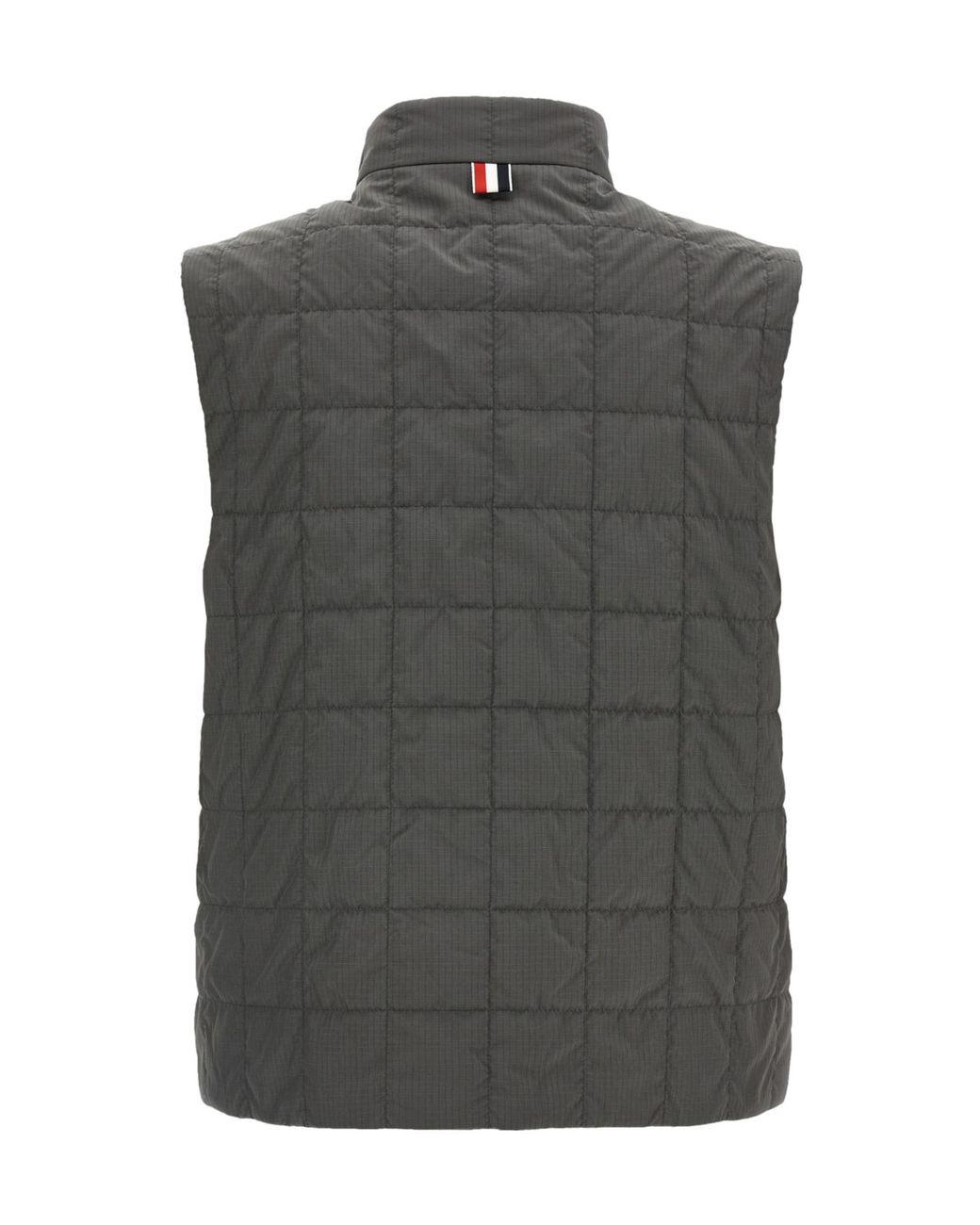 Thom Browne Gray 4-Bar Ripstop Quilted Vest for men