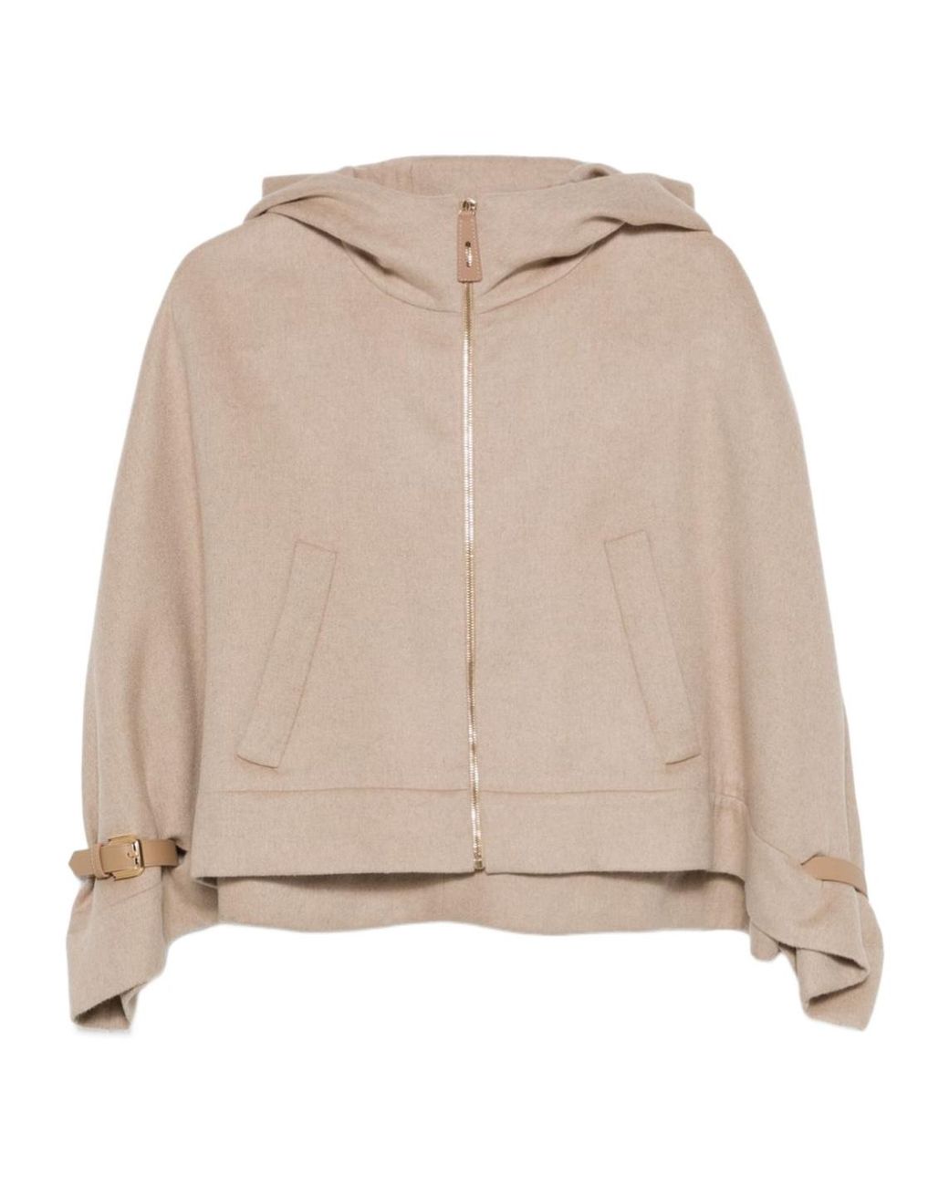 Max Mara Natural Zip-Up Hooded Jacket