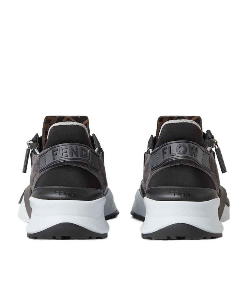 Fendi Gray Flow Low-Top Sneakers for men
