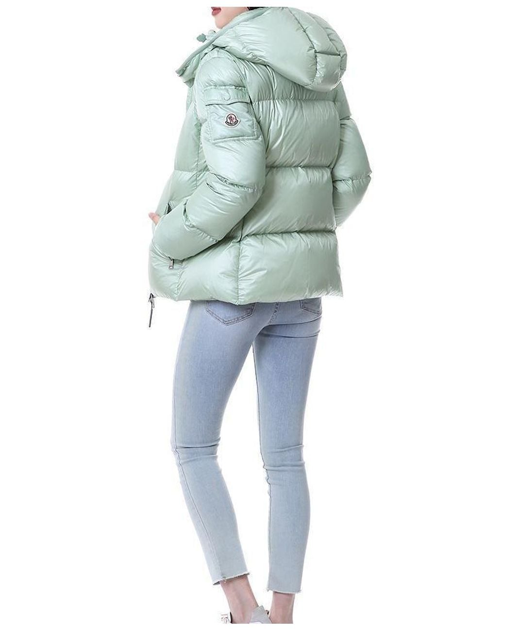 Moncler Green Fourmine Logo Patch Down Jacket