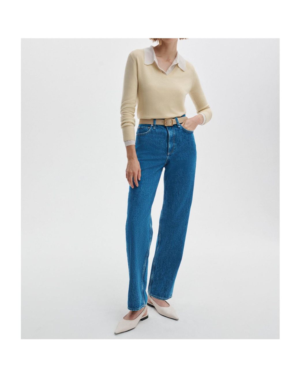 Rag & Bone Blue Shea Relaxed Straight Jeans