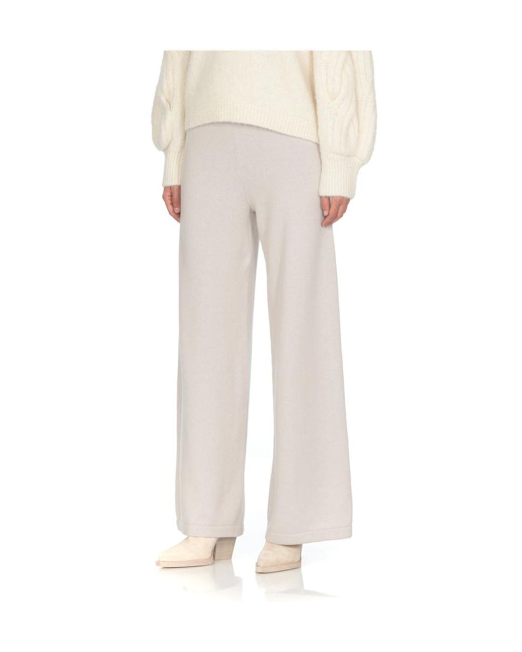 Fabiana Filippi White Wide-Leg Knitted Trousers