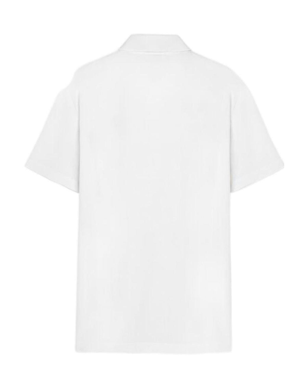Versace White Medusa Logo Embroidered Short-Sleeved Polo Shirt for men