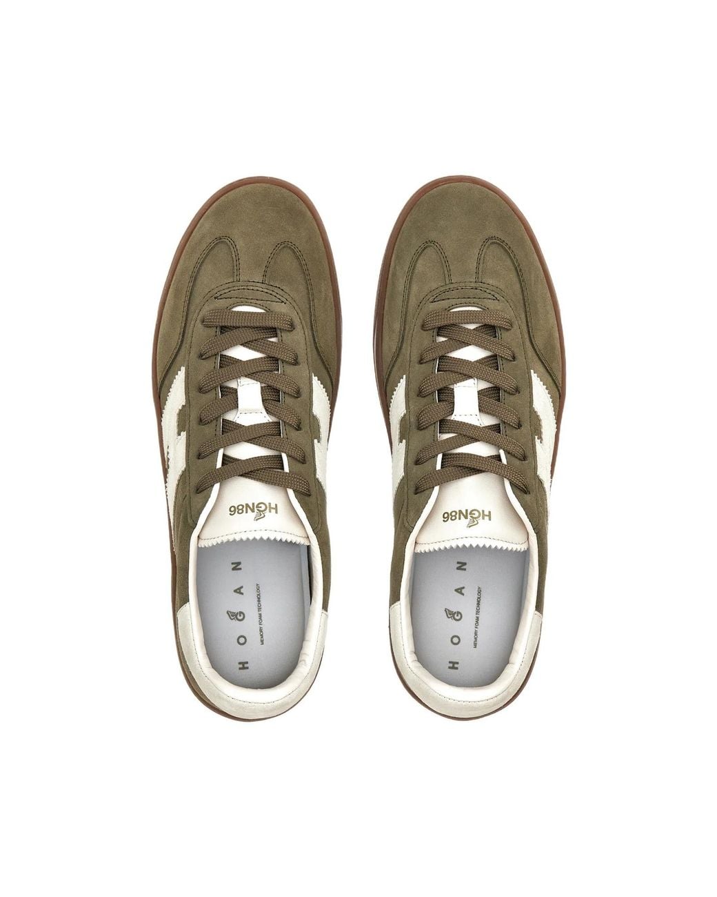 Hogan Brown H647 Logo-Patch Low-Top Sneakers for men