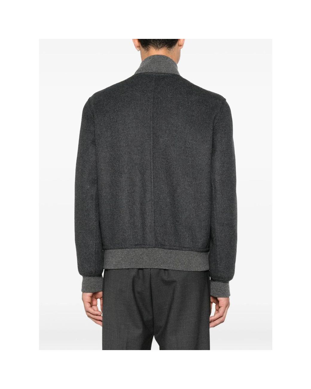 Brunello Cucinelli Gray High-Neck Jacket for men