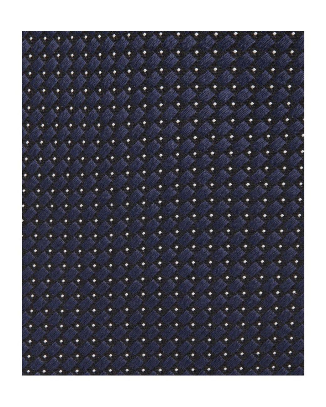 Zegna Blue Textured Dot Silk Tie for men