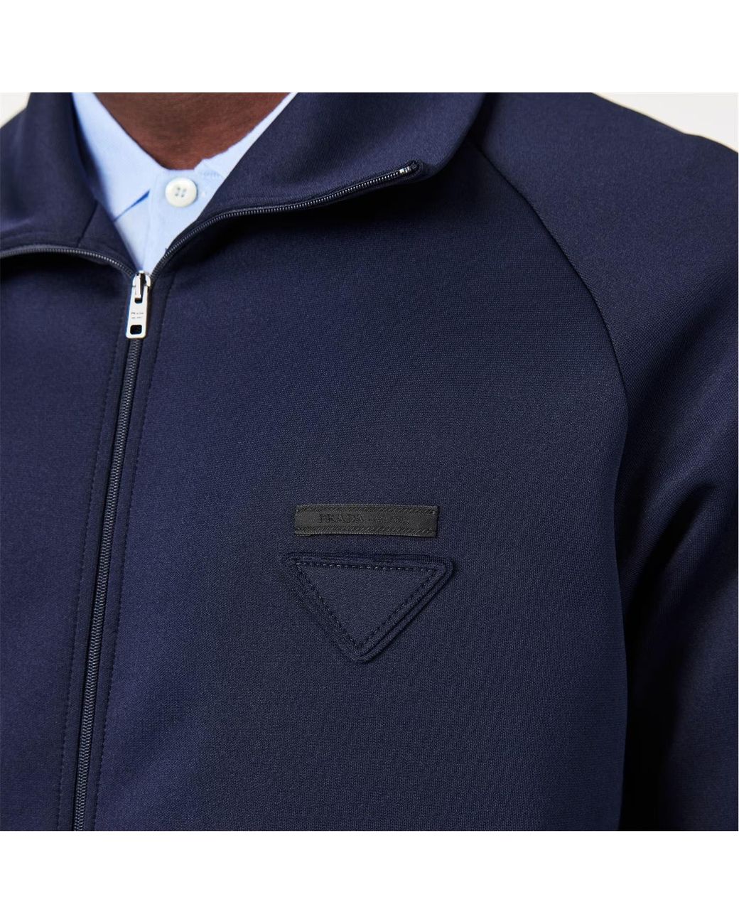 Prada Blue Logo Zip Jacket for men
