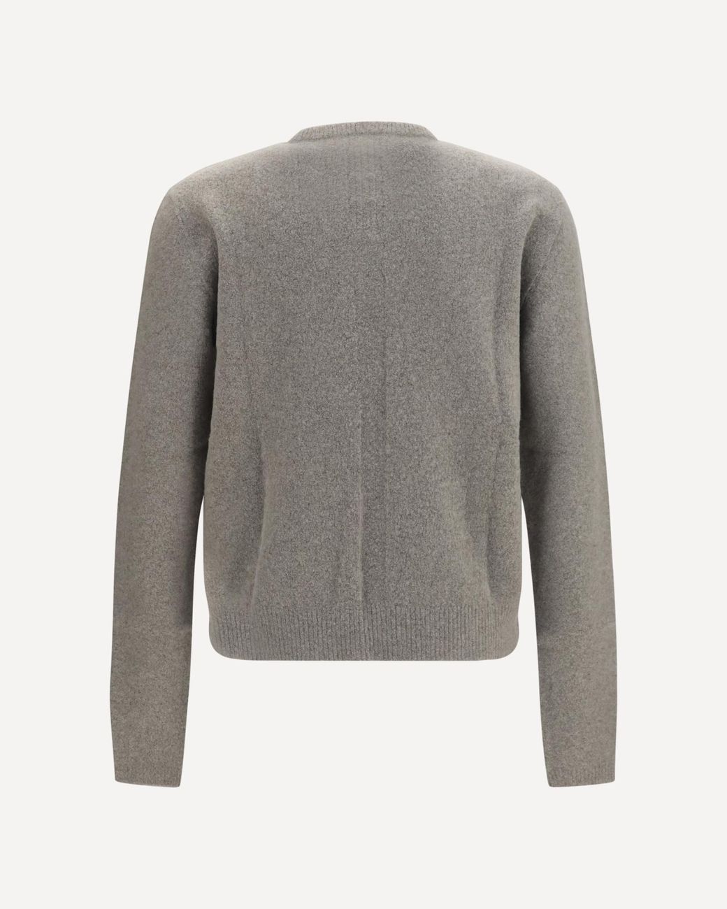 Rick Owens Gray Ribbed Crewneck Sweater for men