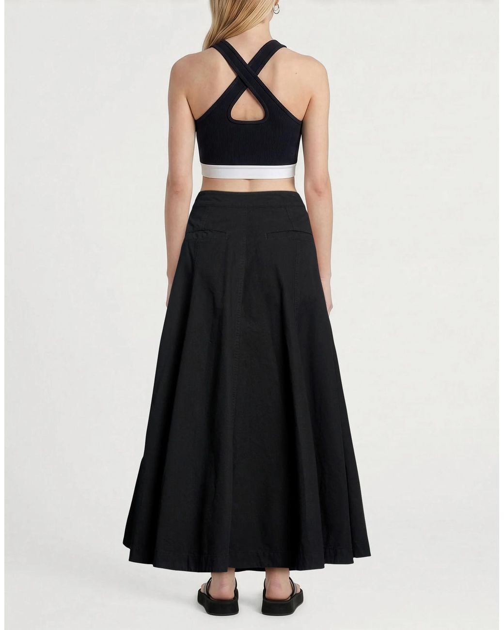 Balenciaga Black Solid-Colored Pleated Skirt