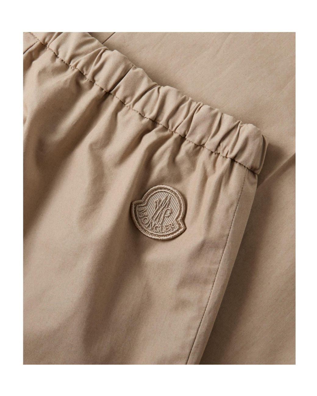 Moncler Natural Elastic Waist Wide-Leg Trousers