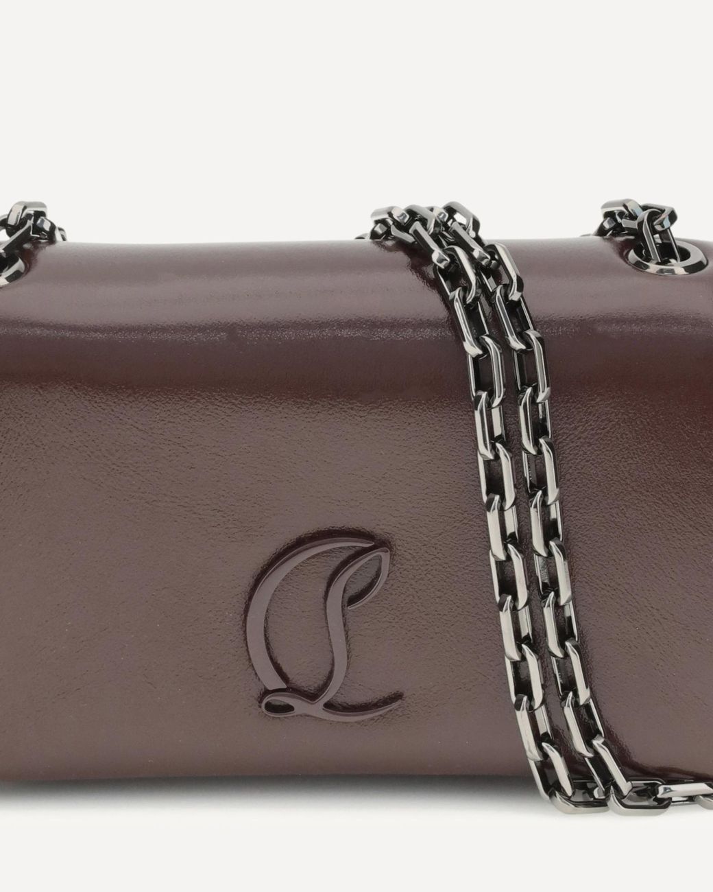 Christian Louboutin Gray Loubi54 Foldover Top Clutch Bag