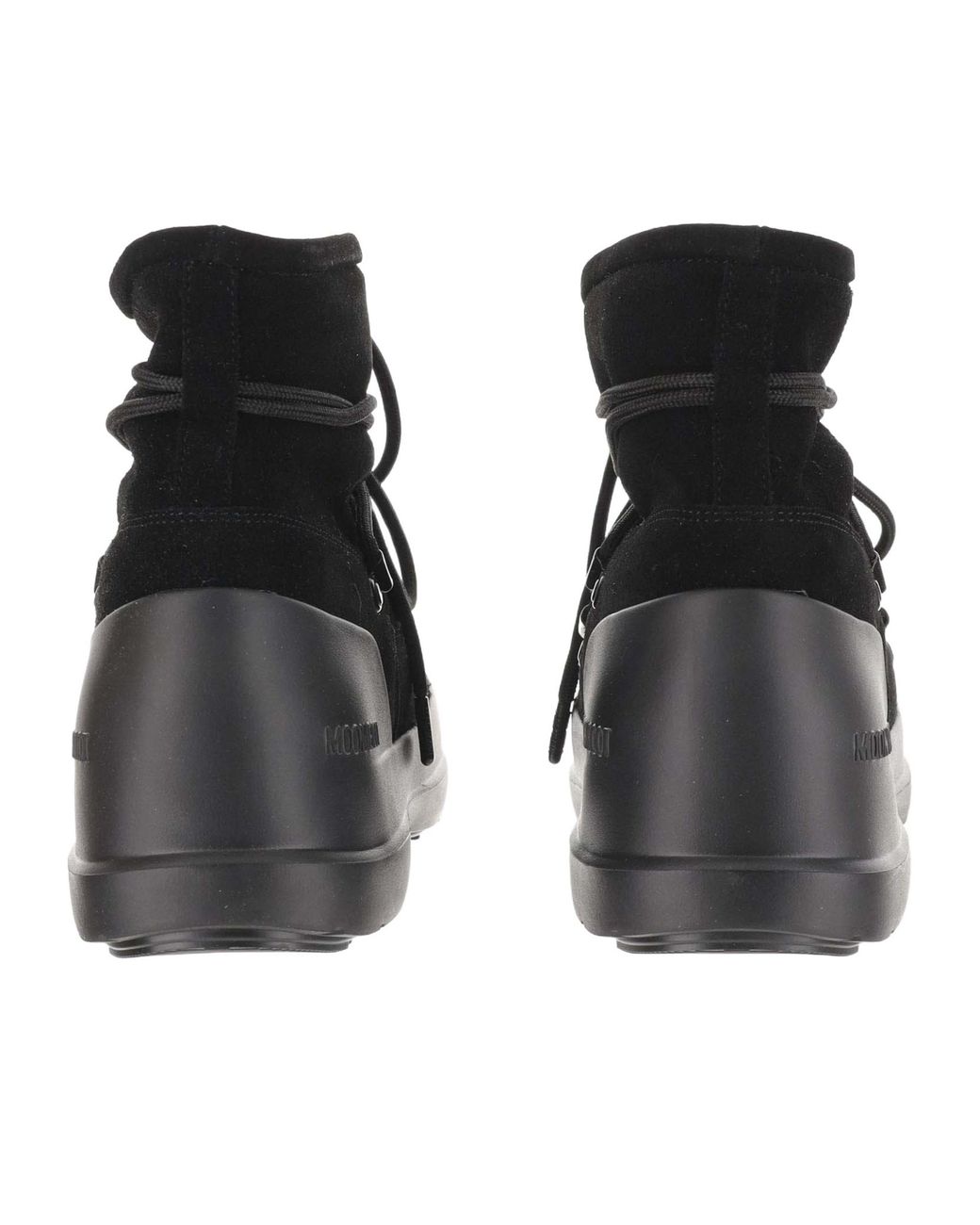 Moon Boot Black Luna Logo Embossed Boots