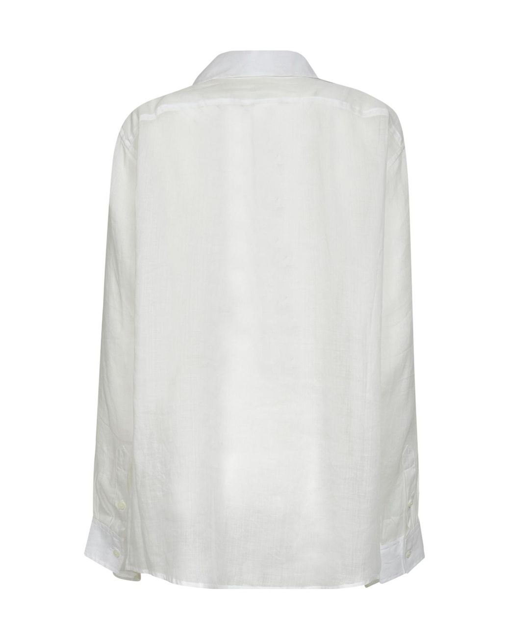 Totême White Totême Long Sleeved Double-Collar Shirt