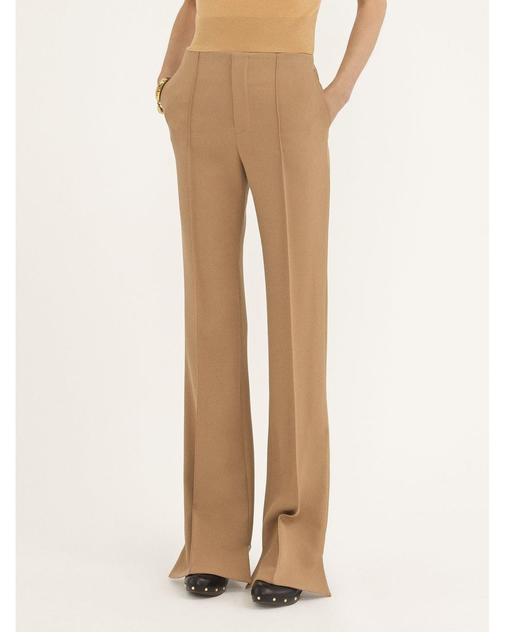 Chloé Natural Pleated Casual Pants