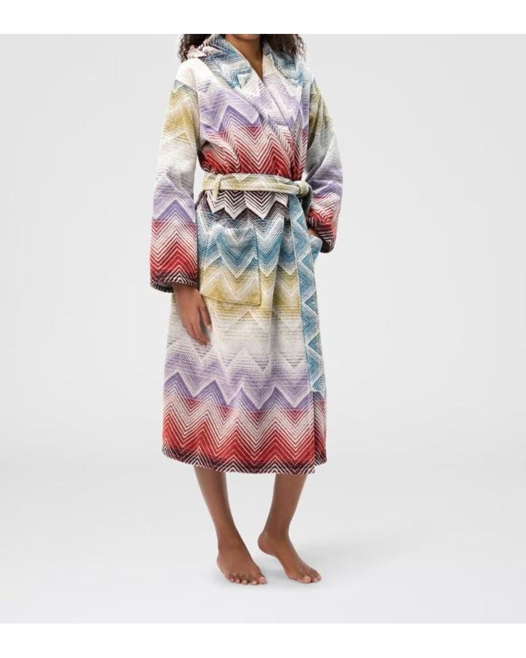 Missoni White Home Zig Zag Marea Dressing Gown
