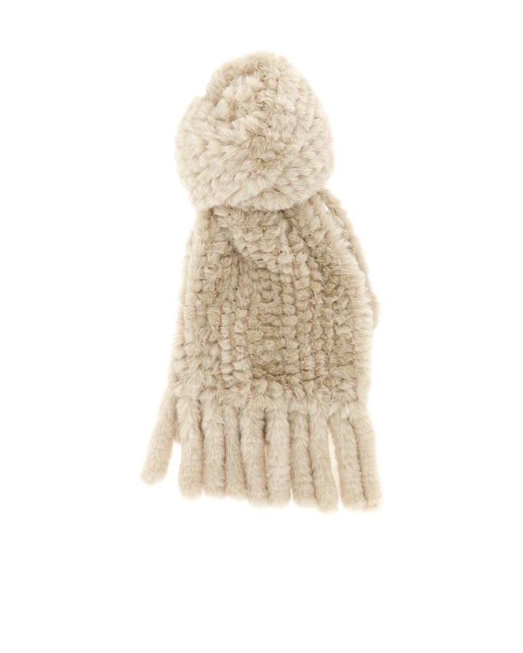 Pinko White Faux-Fur Fringed Scarf