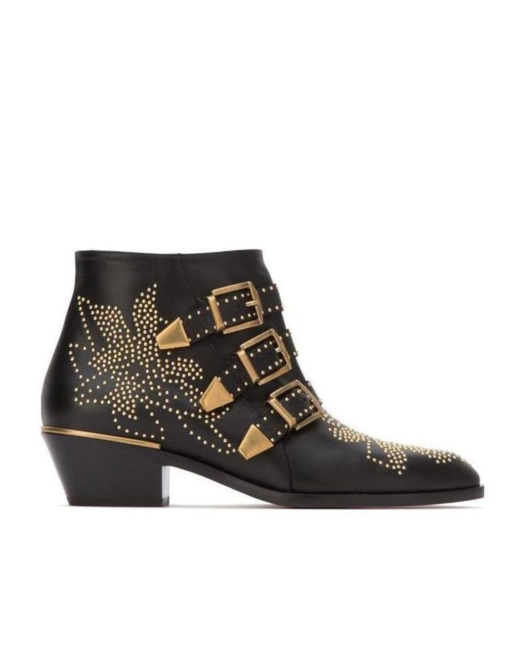 Chloé Black Chloé Susanna Embellished Buckled Boots