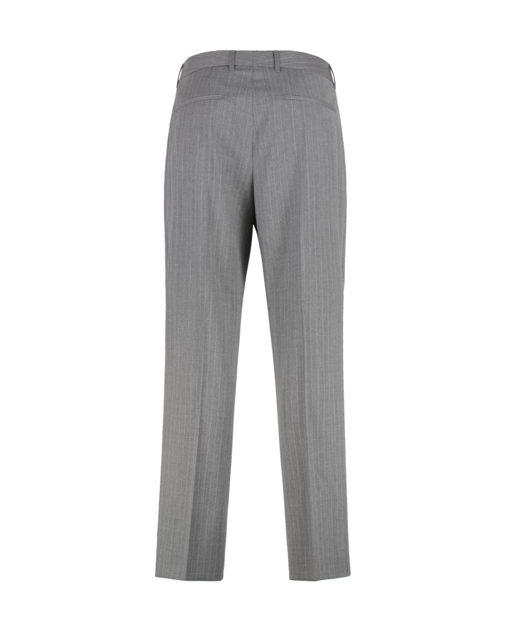 Boss Gray Virgin Wool Trousers for men