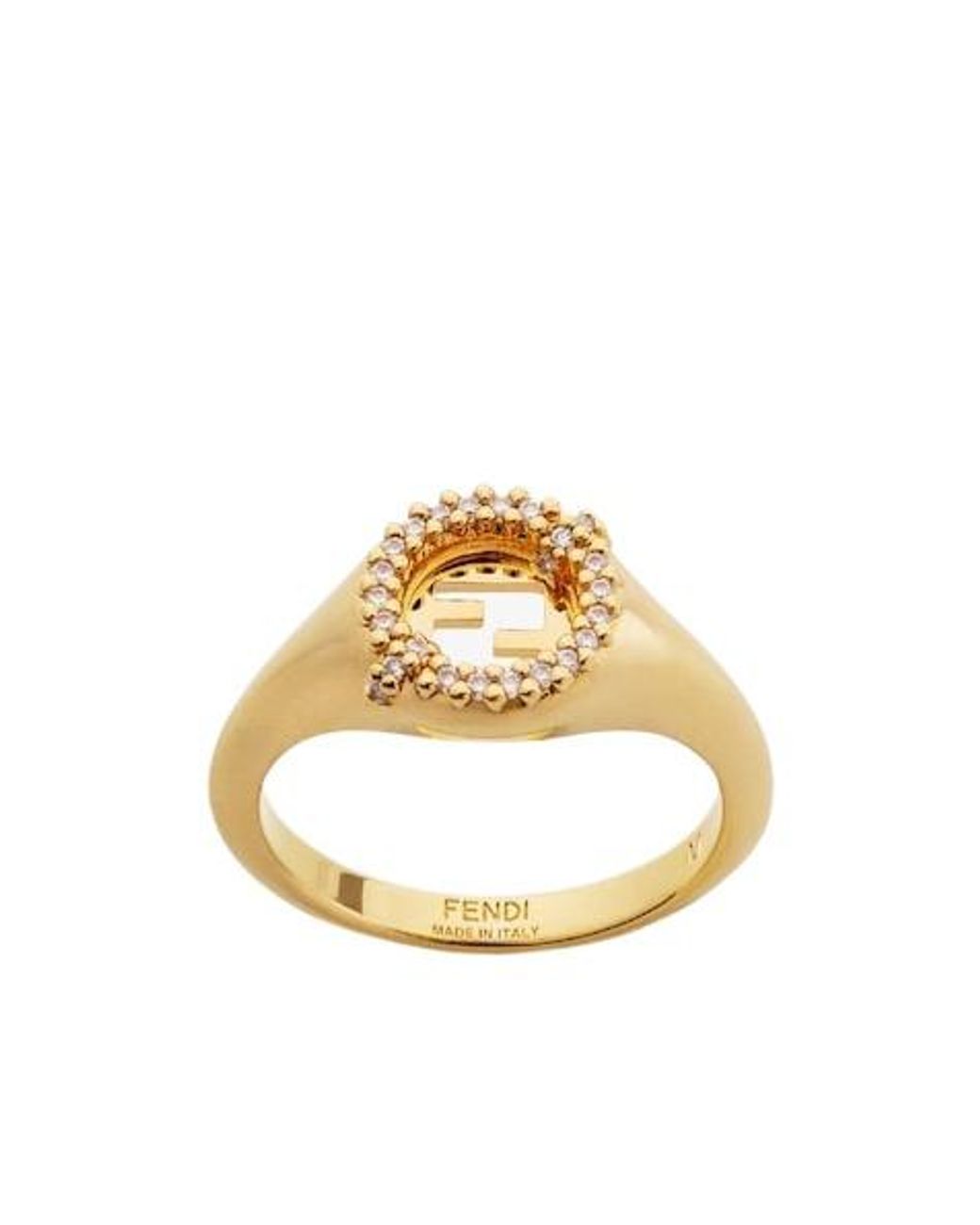 Fendi Metallic Everround Embellished Ring