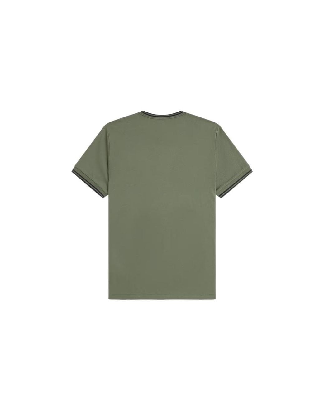 Fred Perry Green Striped T-Shirt With Two Stripes for men