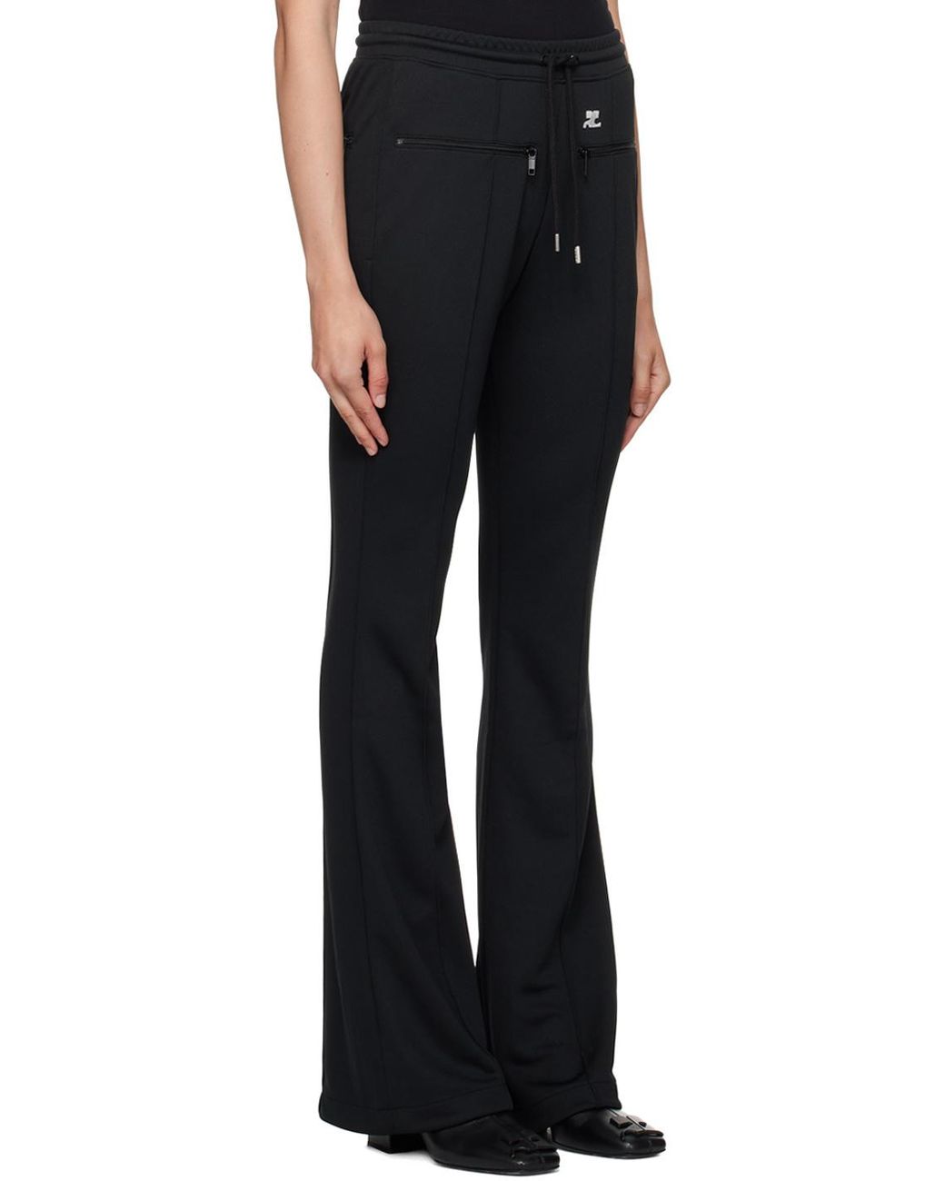 Courreges Black Courrèges Interlock Drawstring Bootcut Pants