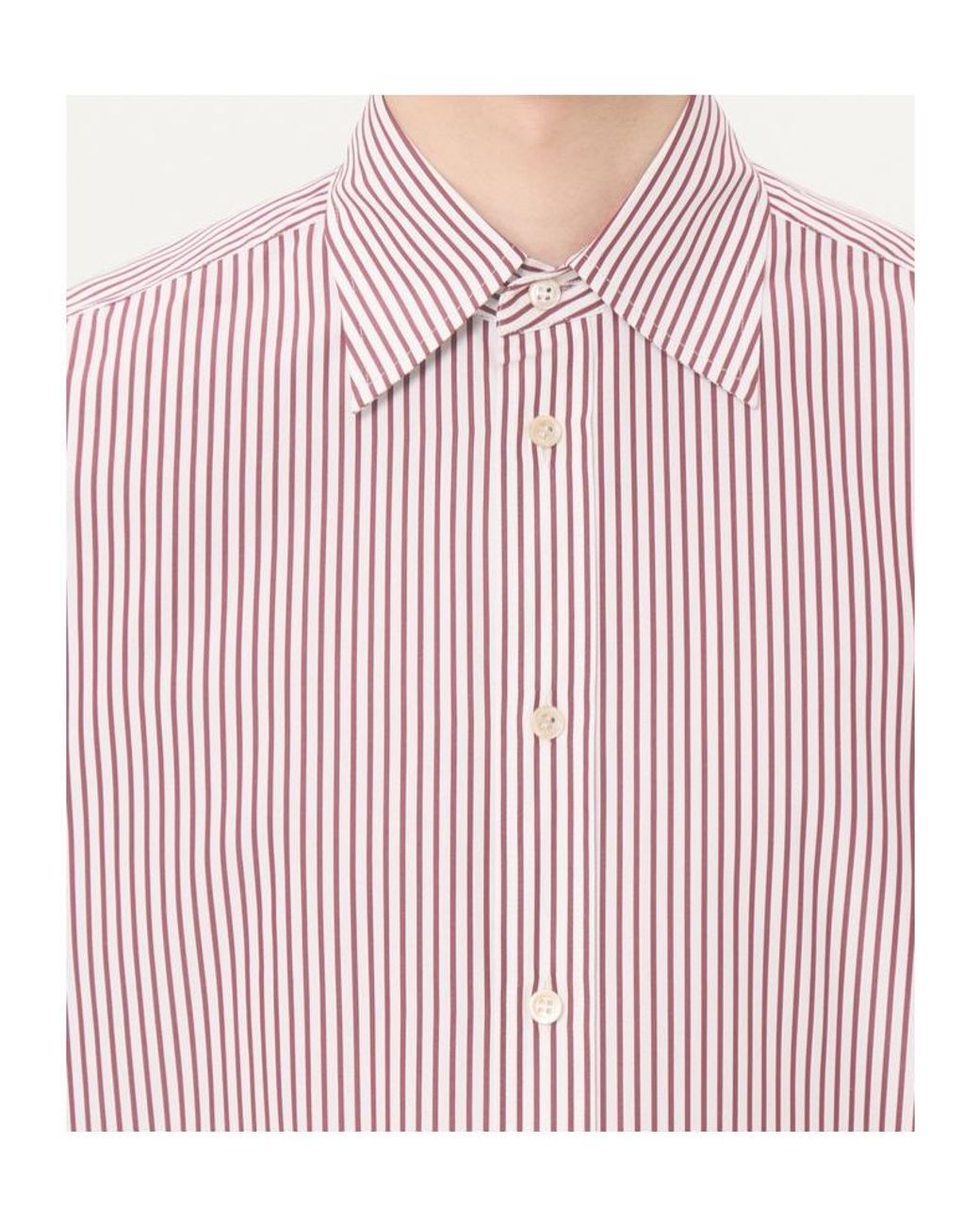 Valentino Pink Vlogo Embroidered Striped Shirt for men