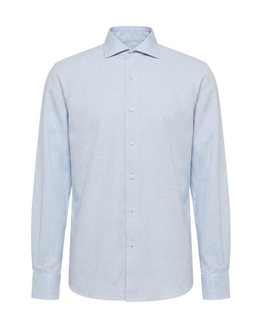 Peserico Blue Curved Hem Shirt for men