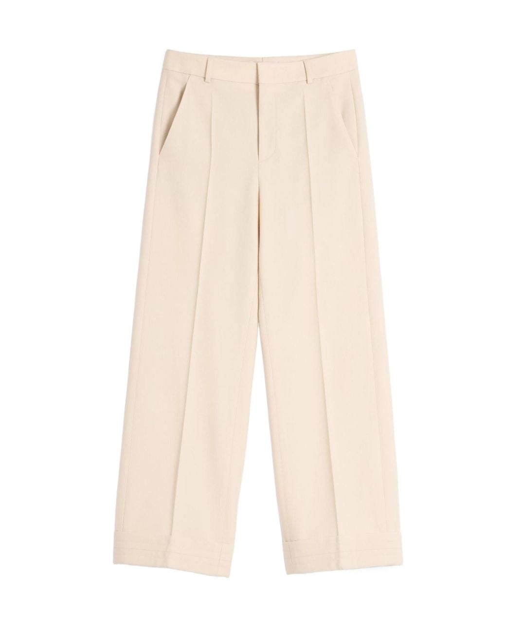 Valentino Natural Turn-Up Hem Wide Leg Trousers for men