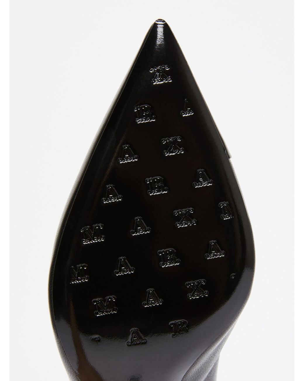 Max Mara Black Nappa Leather Court Shoes