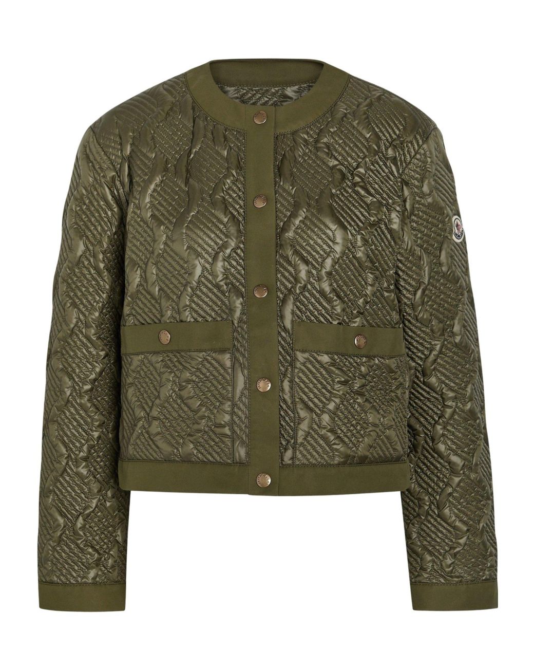 Moncler Green Geometric Down Jacket