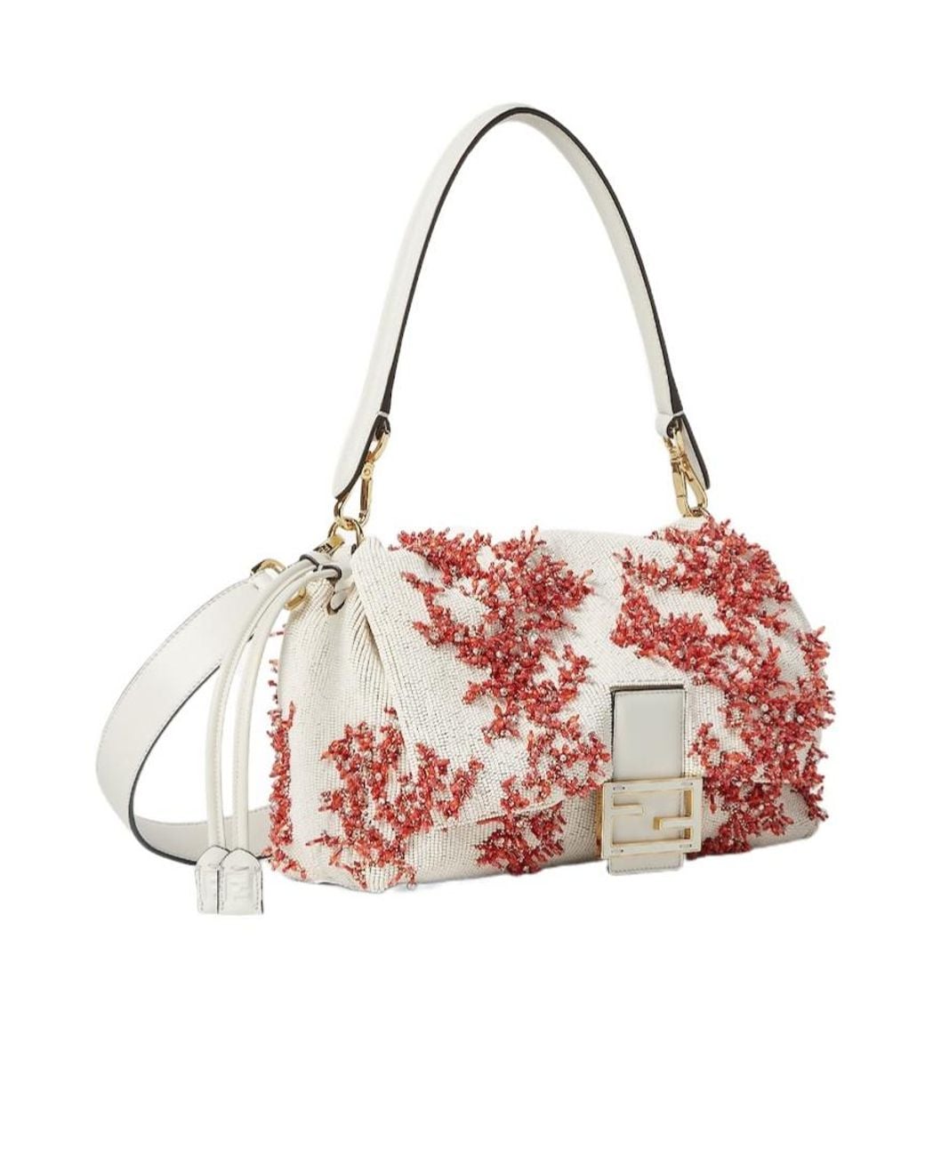 Fendi Pink Sea Garden Coral And Camellia Embroidered Bag