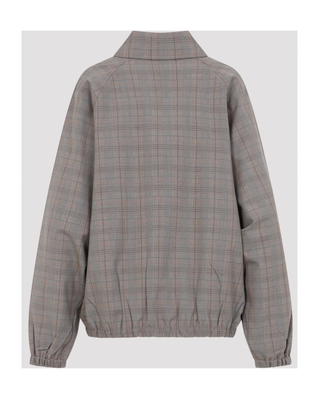 Miu Miu Gray Prince Of Wales Checked Blouson Jacket
