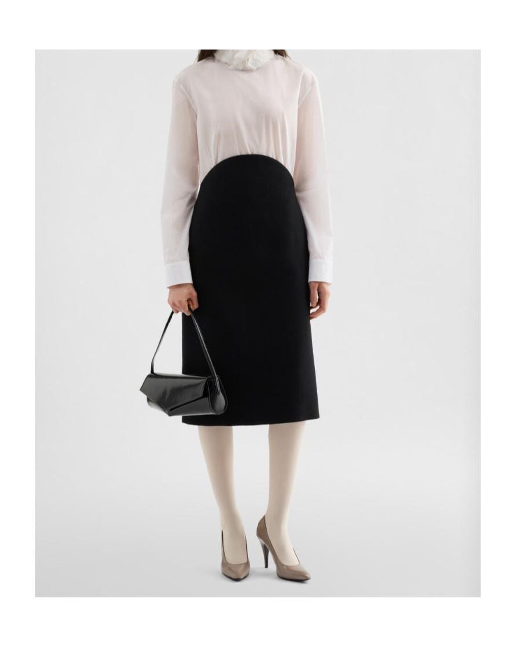 Jil Sander Black Kante Flap Shoulder