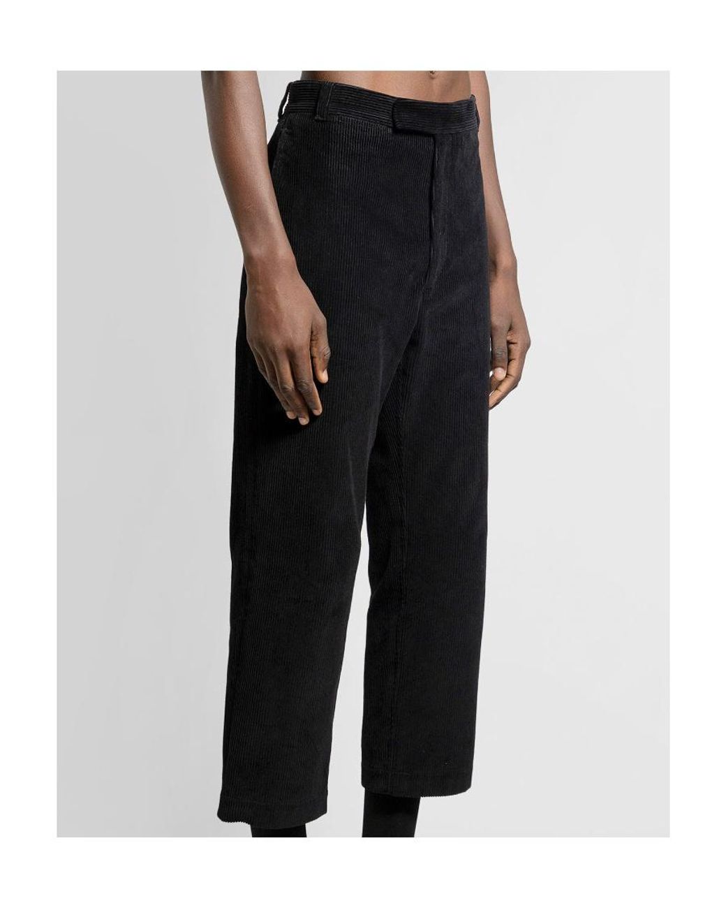 Thom Browne Black Corduroy Straight-Leg Trousers for men
