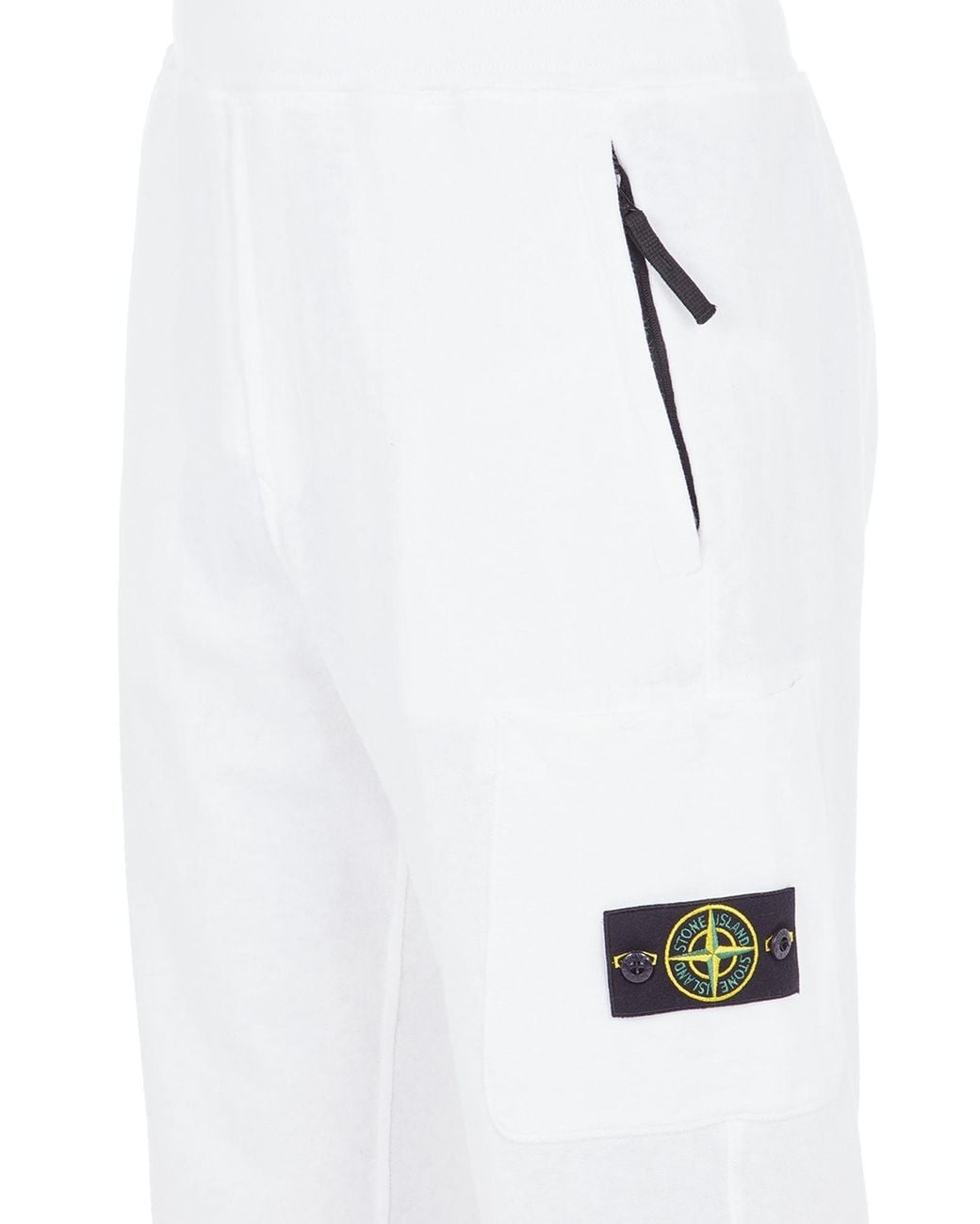 Stone Island White Logo Sweatpants for men