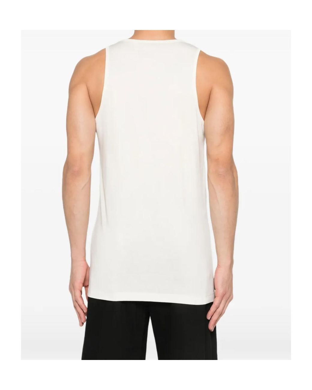 Lemaire White Rib Jersey Tank Top for men