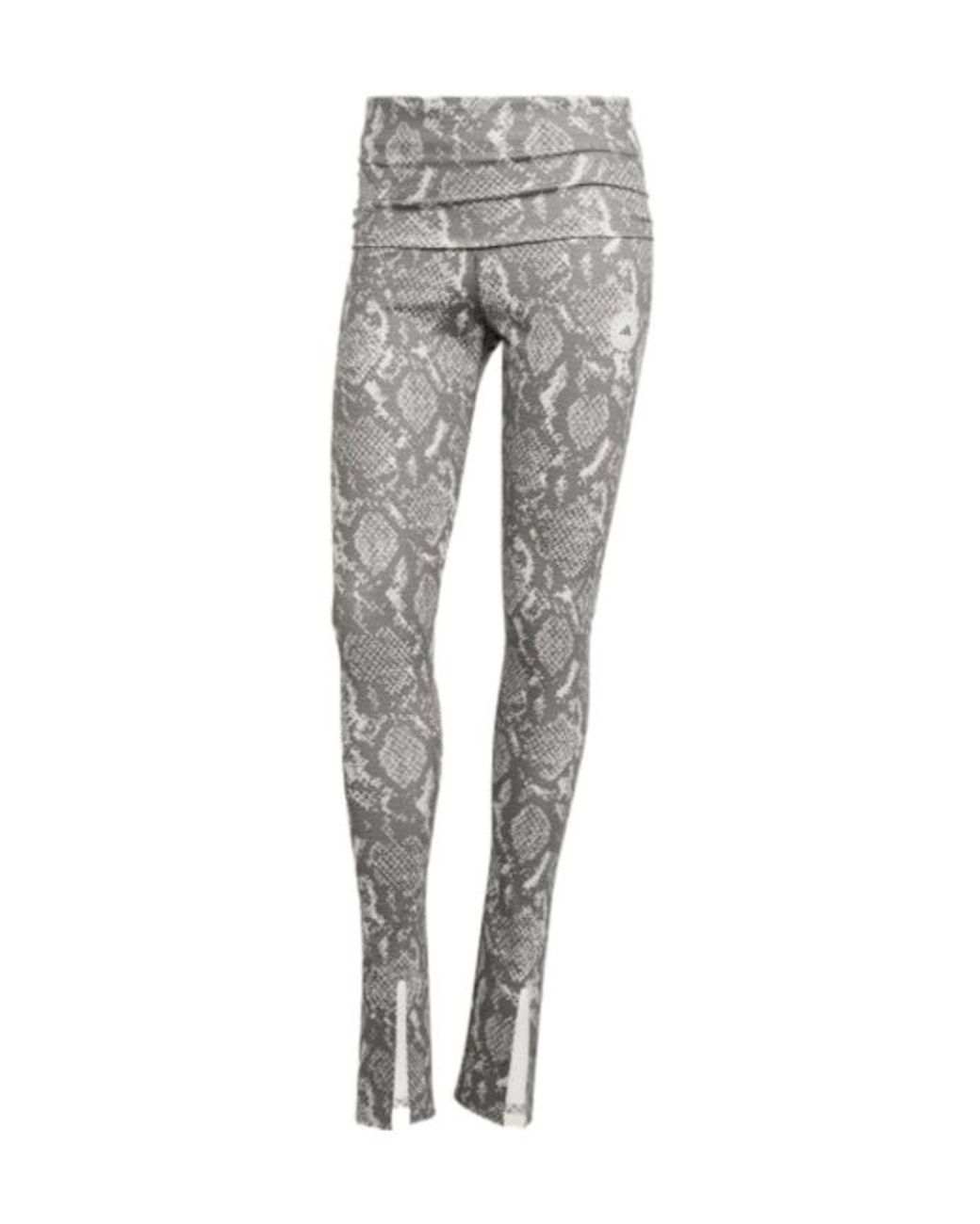 Adidas By Stella McCartney Gray Printed Training Rolltop Splitcuff Leggings
