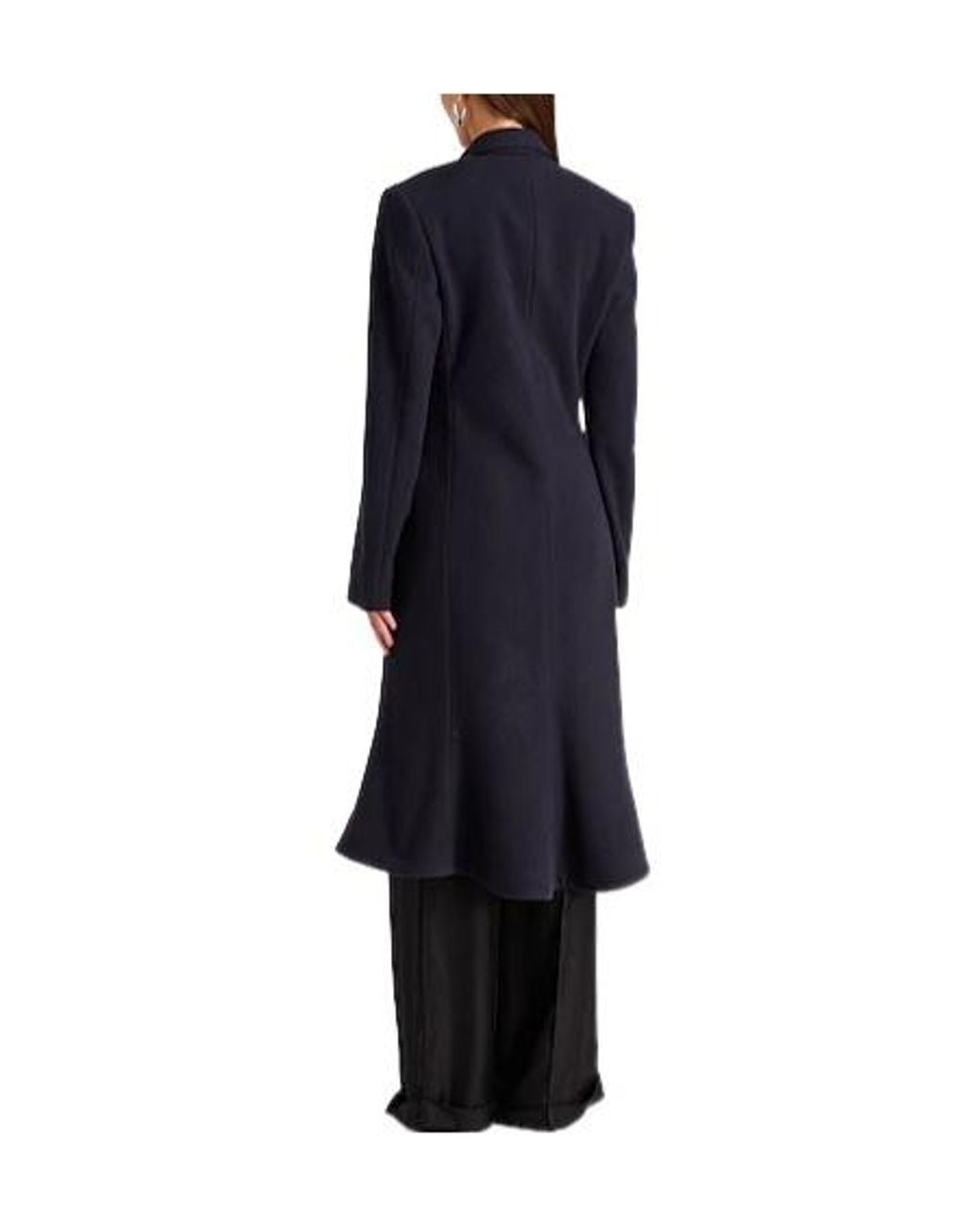 Balenciaga Blue Wool Double-Breasted Coat