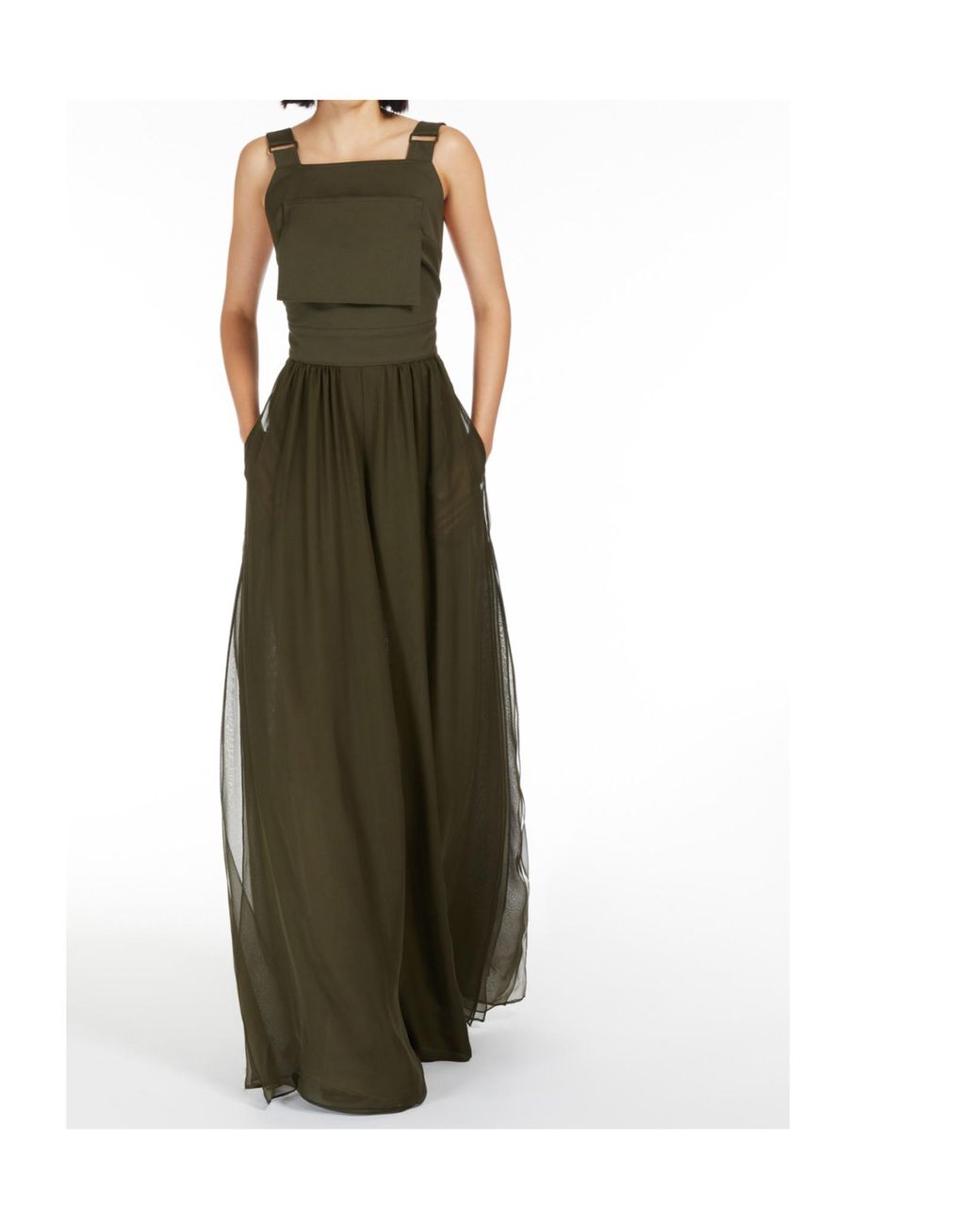 Max Mara Green Argenta Panelled Jumpsuit