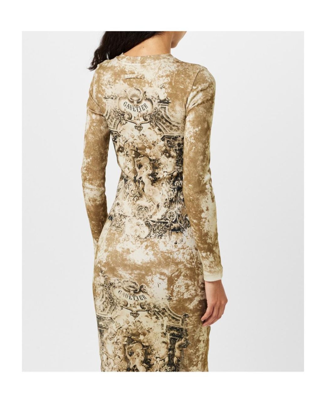 Jean Paul Gaultier Metallic Printed Dress