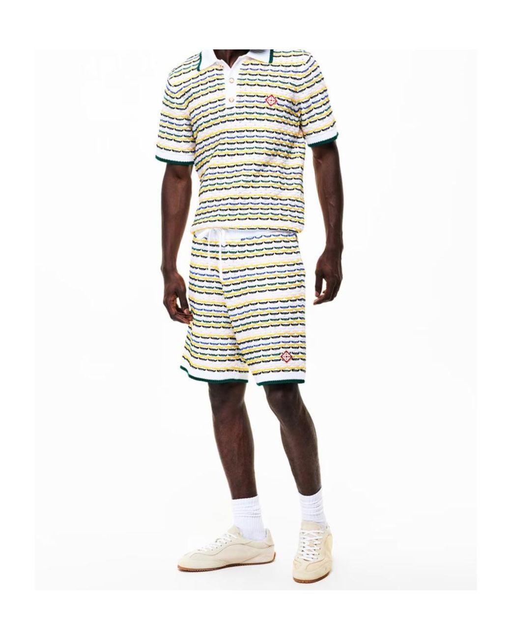 Casablanca White Logo Patch Shorts for men