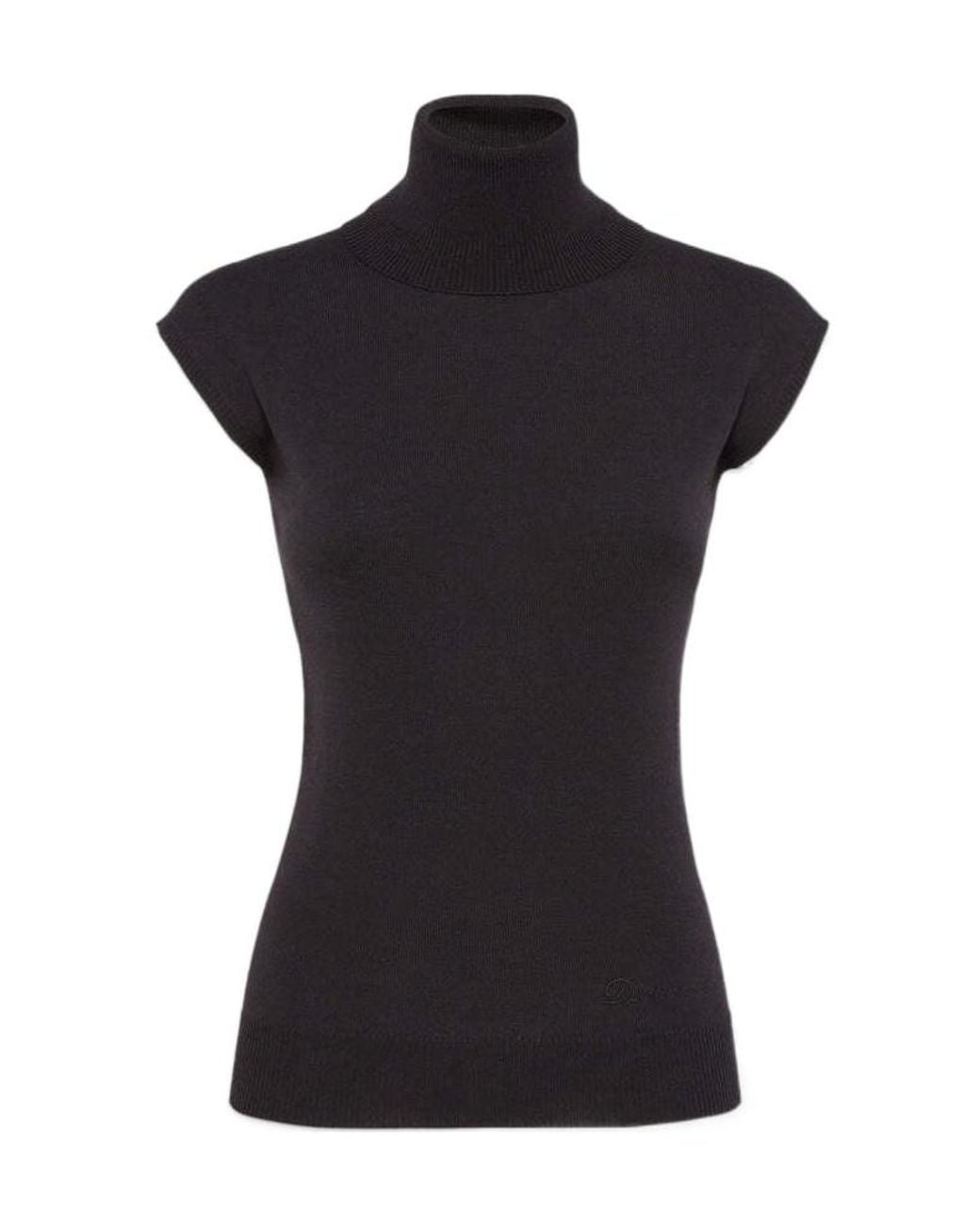 DSquared² Black Knit Turtleneck Top