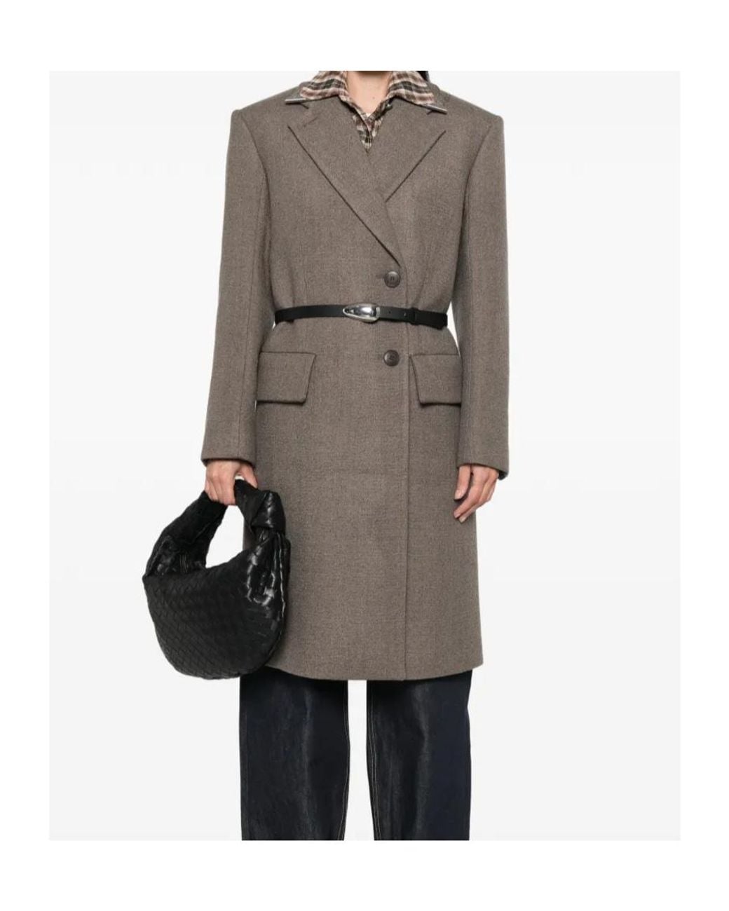 Seafarer Brown Double-Breasted Belted Coat