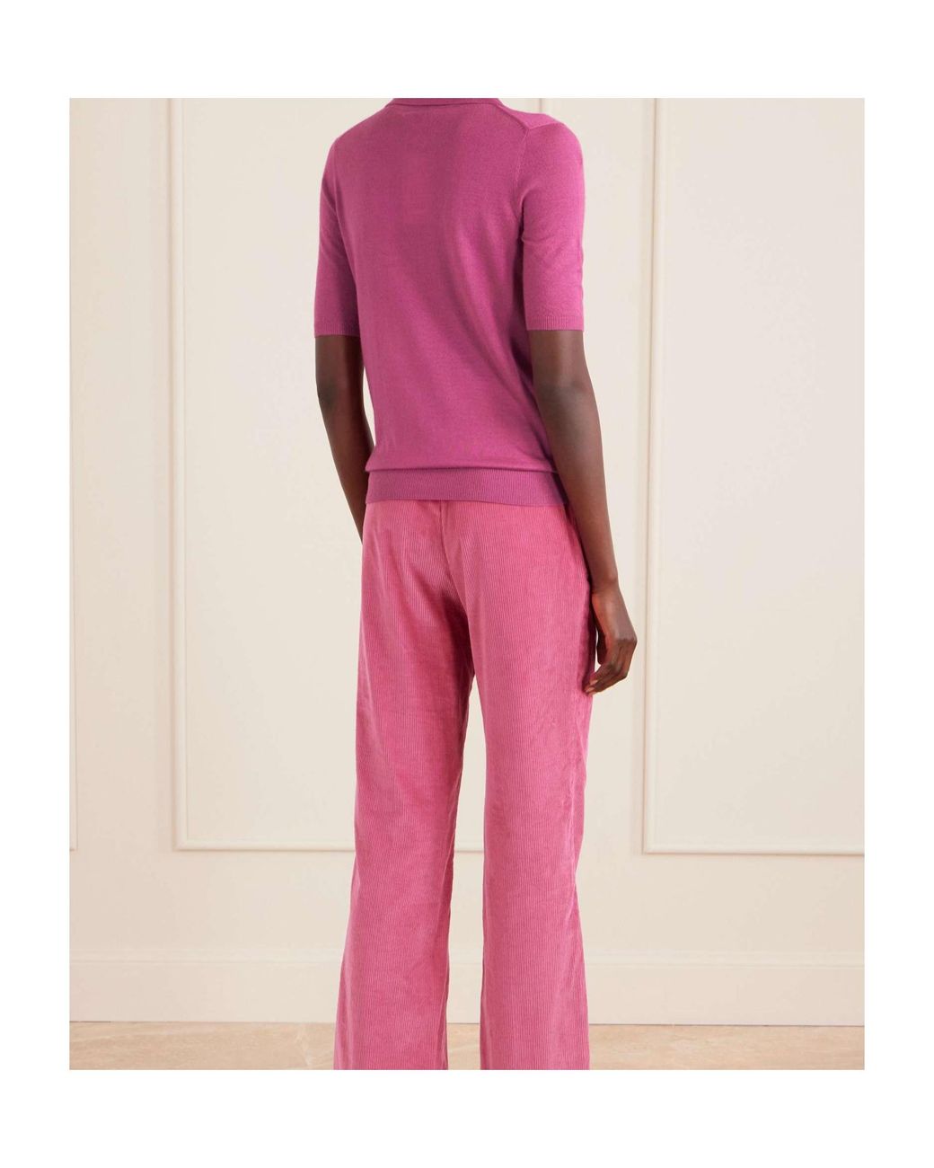 Gabriela Hearst Pink Frank Cashmere And Silk-Blend Polo Shirt