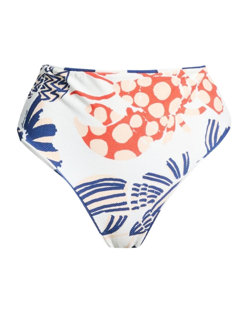 Farm Rio Blue High-Waisted Colorful Swim Trunks